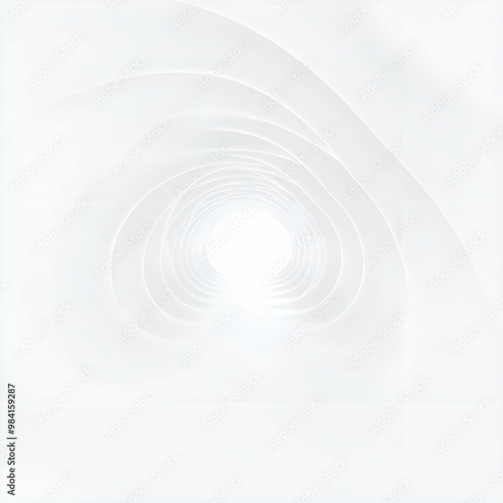 Obraz premium Abstract white twisted tunnel perspective 3d render