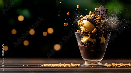 Bonet chocolate amaretti custard ice cream from Italy photo