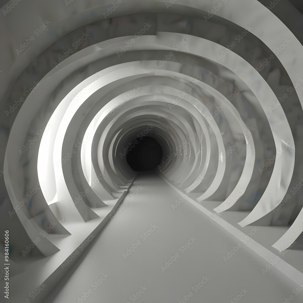 Abstract white twisted tunnel perspective 3d render Abstract white twisted tunnel perspective 3d render