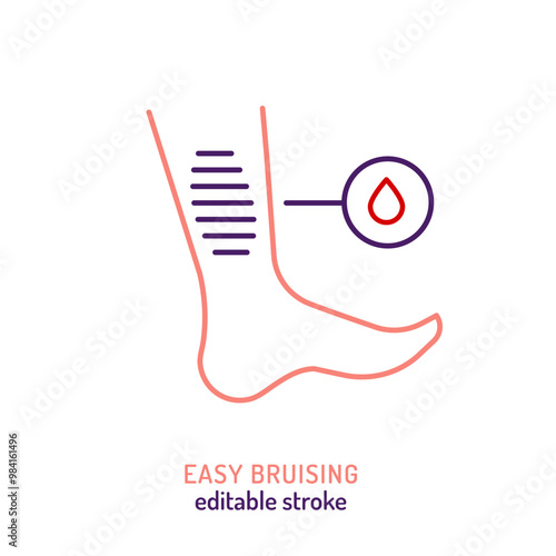 Easy bruising outline icon. Big bruise pictogram.