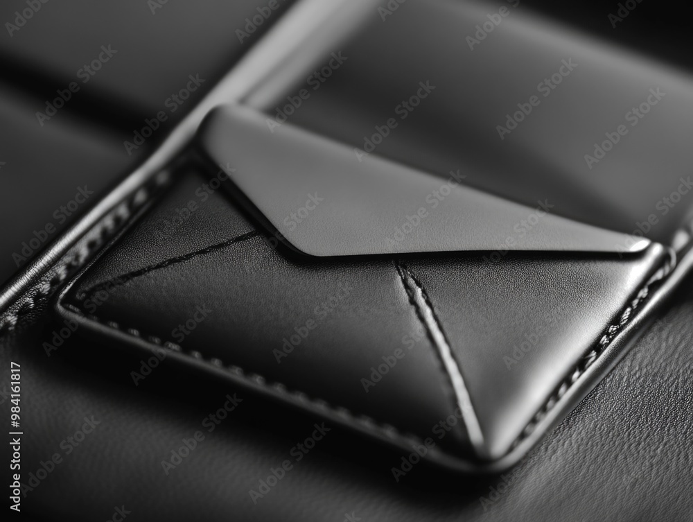 Luxurious Leather Wallet with Embossed Envelope Design and Keyhole Luxurious Leather Wallet with Embossed Envelope Design and Keyhole