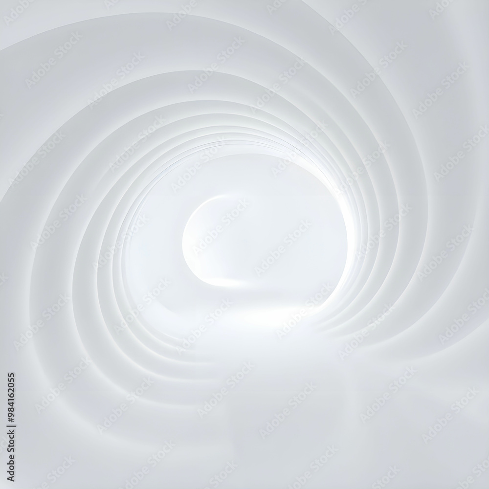 Obraz premium Abstract white twisted tunnel perspective 3d render