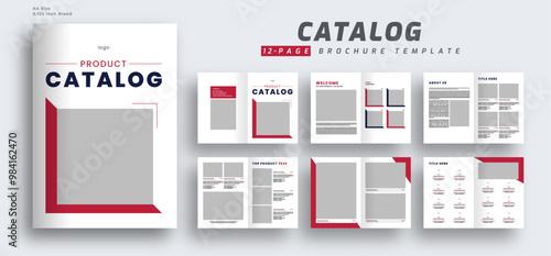 Product catalog template, Multipurpose company catalogue 12 page brochure template, Product catalog brochure design