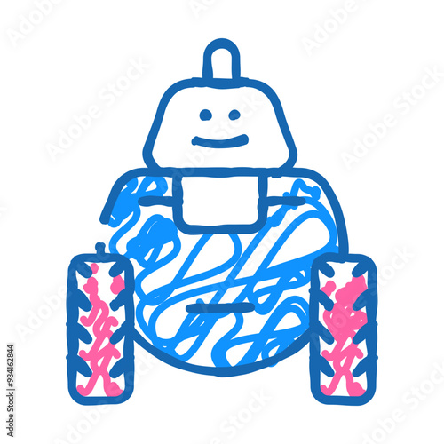 robot toy doodle icon sketch vector. robot toy sign. isolated symbol illustration