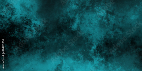 abstract cloud and vapor texture background. Black and blue smoke aquarelle smudge illustration smooth grungy smokey light pastel colors ink glow. Teal color powder explosion .
