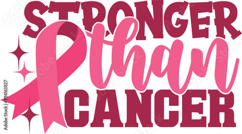 Stronger Than Cancer - Breast Cancer Awareness Illustration