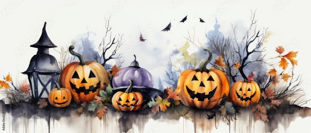 Whimsical Halloween Pumpkins and Lanterns Decor Whimsical Halloween Pumpkins and Lanterns Decor