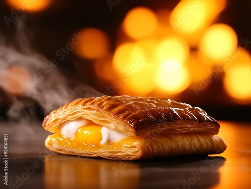 Pasteis de Tentugal puff pastry ice cream with egg cream filling from Tentugal Portugal photo