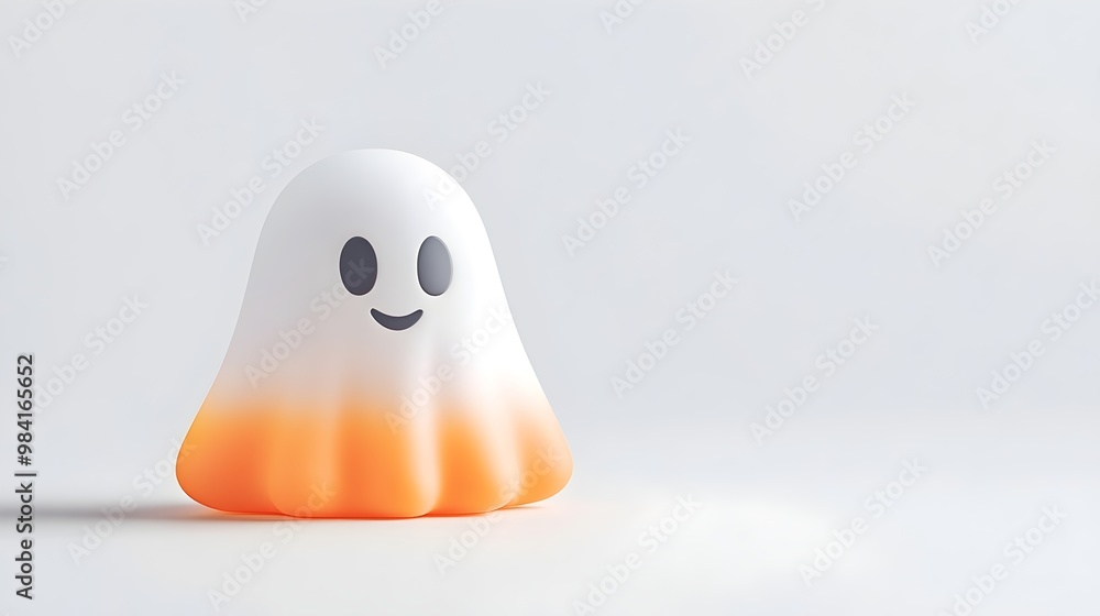 Fototapeta premium Glowing 3D Printed Halloween Ghost Figurine - Rapid Prototype with Complex Structures and Digital Precision Perfect for Spooky Decor and Creative Displays