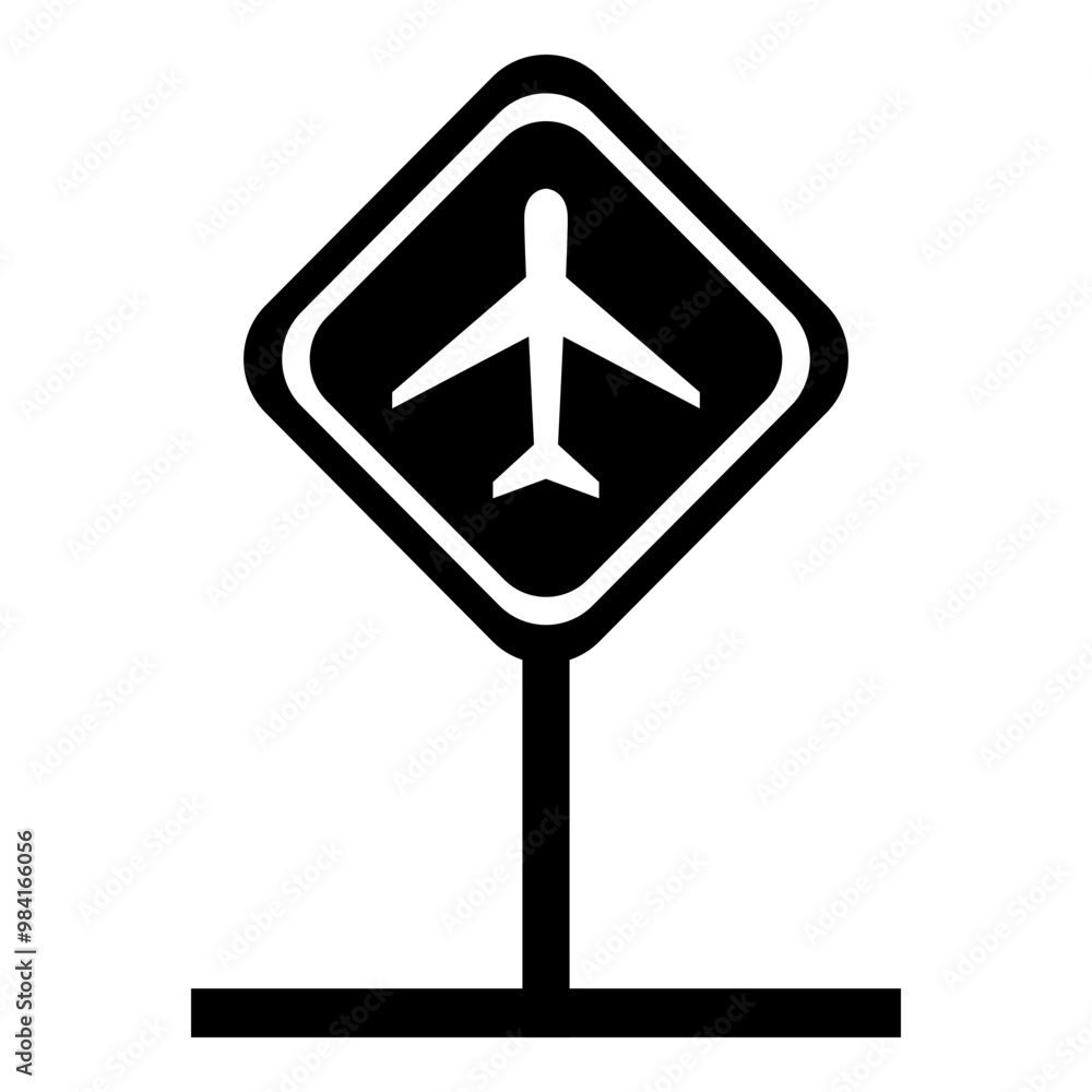 Airport sign icon in filled solid glyph style. Simple location symbol vector illustration — pixel-perfect icon. Airport sign icon in filled solid glyph style. Simple location symbol vector illustration — pixel-perfect icon.