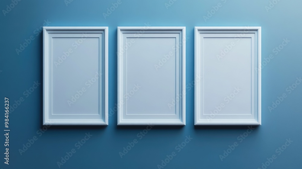 Modern Art: Three-Paneled White Picture Frame Modern Art: Three-Paneled White Picture Frame