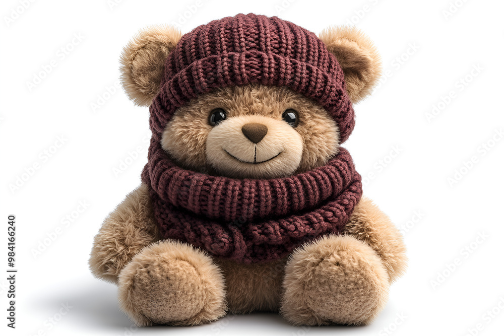 a stuffed bear wearing a hat and scarf
a stuffed bear wearing a hat and scarf