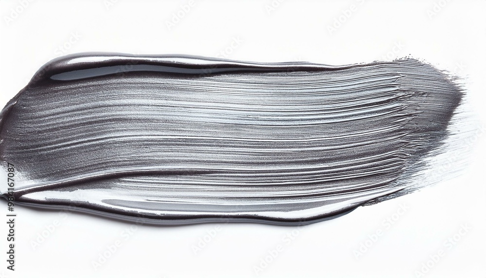 steel color oil brush stroke on white background steel color oil brush stroke on white background