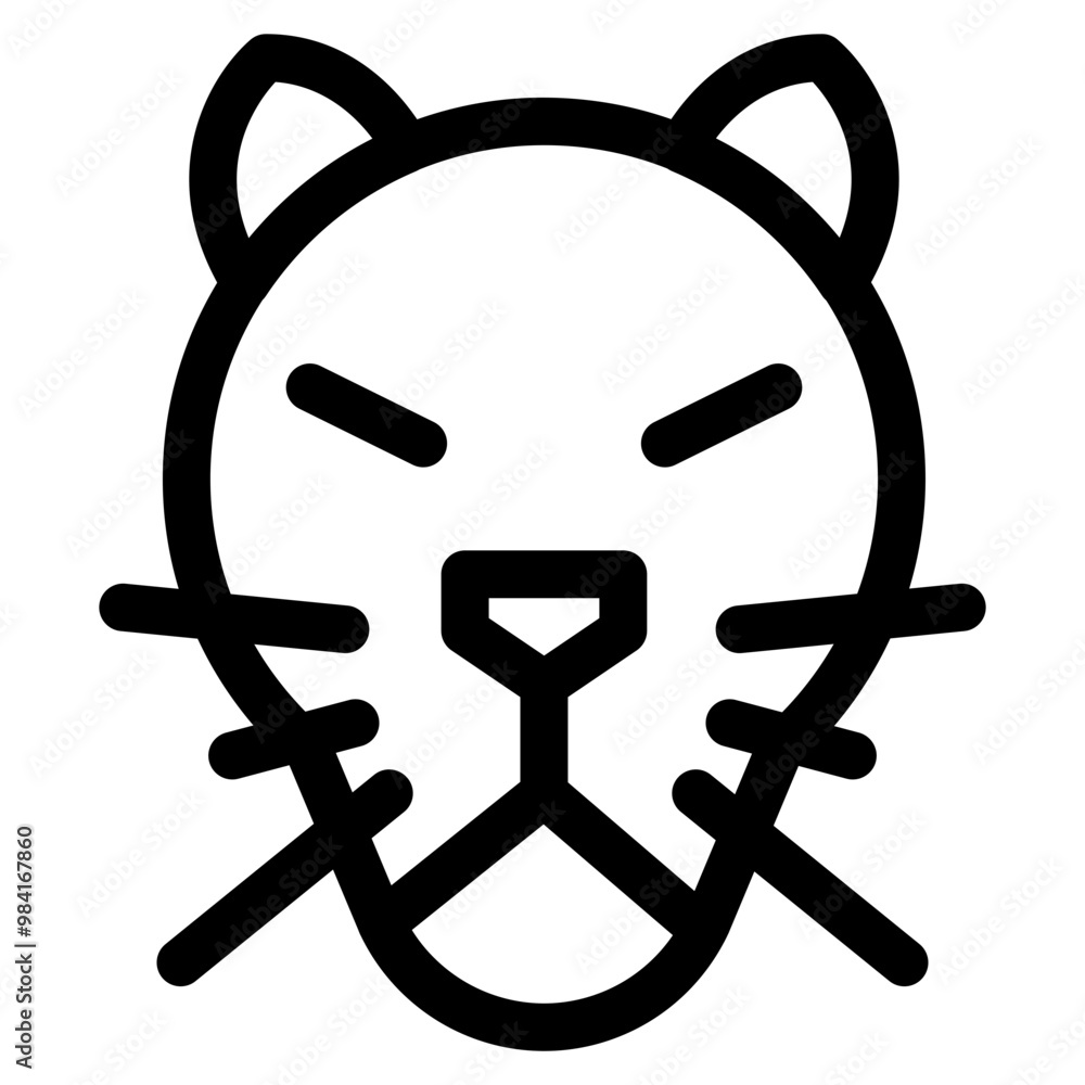 Tiger icon in outline style. Simple animal head symbol vector illustration — pixel-perfect icon. Tiger icon in outline style. Simple animal head symbol vector illustration — pixel-perfect icon.