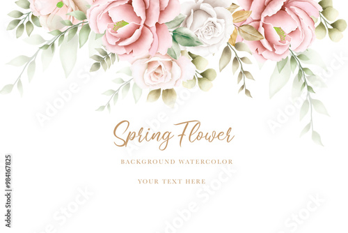 beautiful watercolor floral rose background