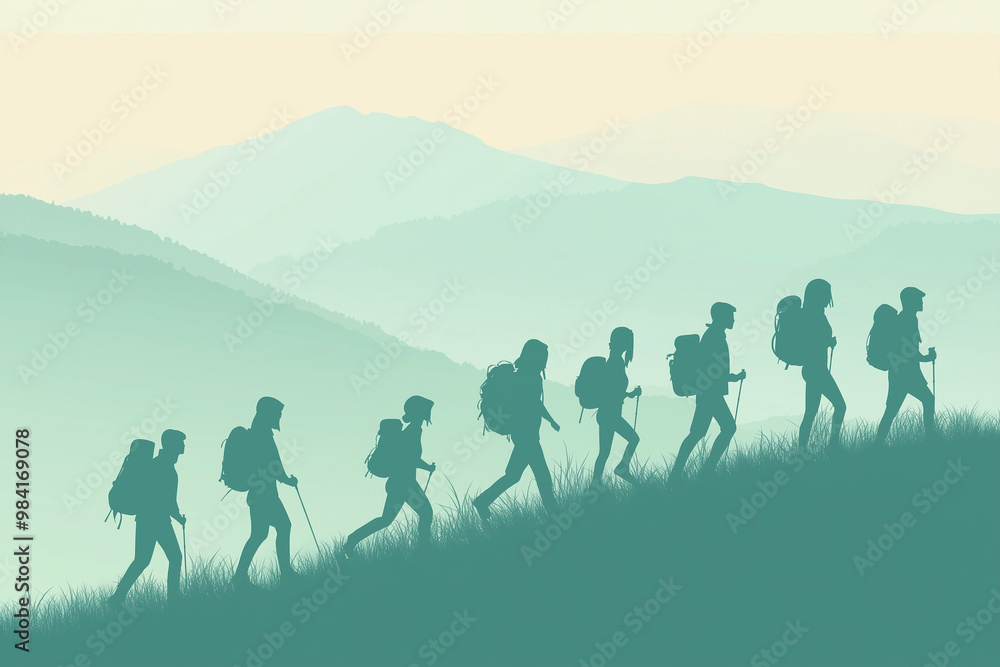 Hikers in the Mountains Hikers in the Mountains
