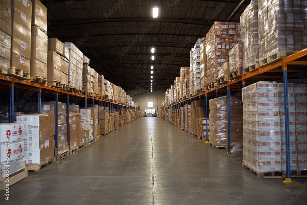 Fototapeta premium .Warehouse, Store warehouse, Logistics center, Logistic warehouse.