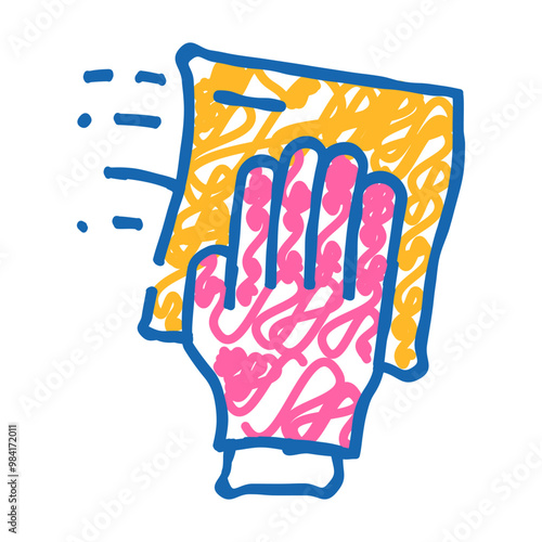 wiping dust with microfiber doodle icon sketch vector. wiping dust with microfiber sign. isolated symbol illustration