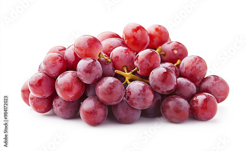 red grapes isolated on white