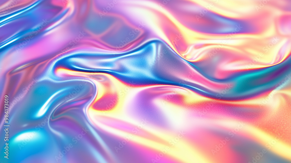 Vibrant Multicolored Satin Fabric Close-Up Vibrant Multicolored Satin Fabric Close-Up