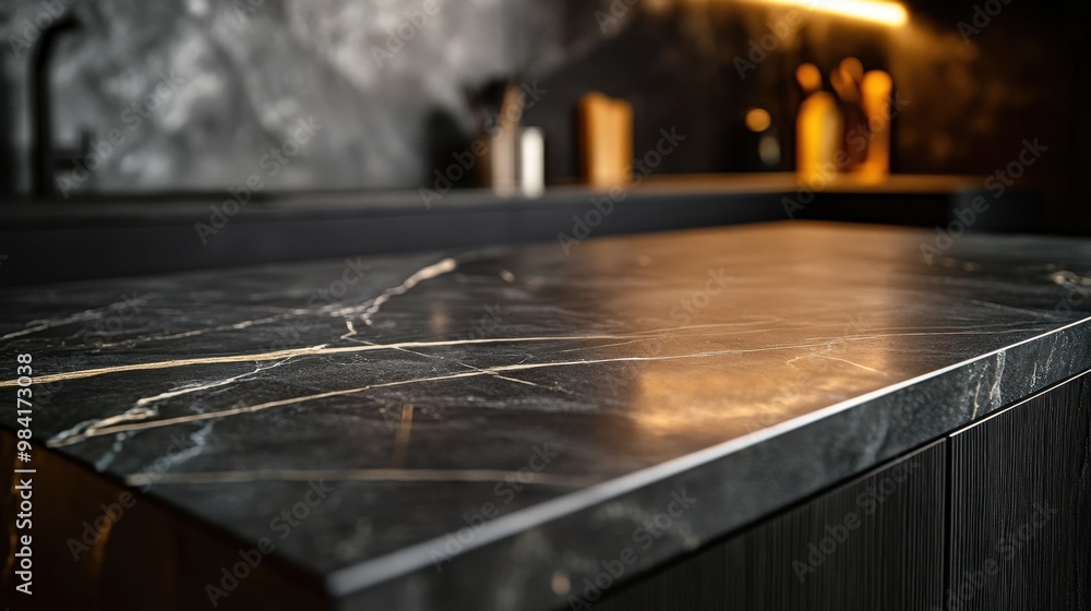polished black stone surface with soft light reflections, evoking a sense of elegance and sophistication polished black stone surface with soft light reflections, evoking a sense of elegance and sophistication