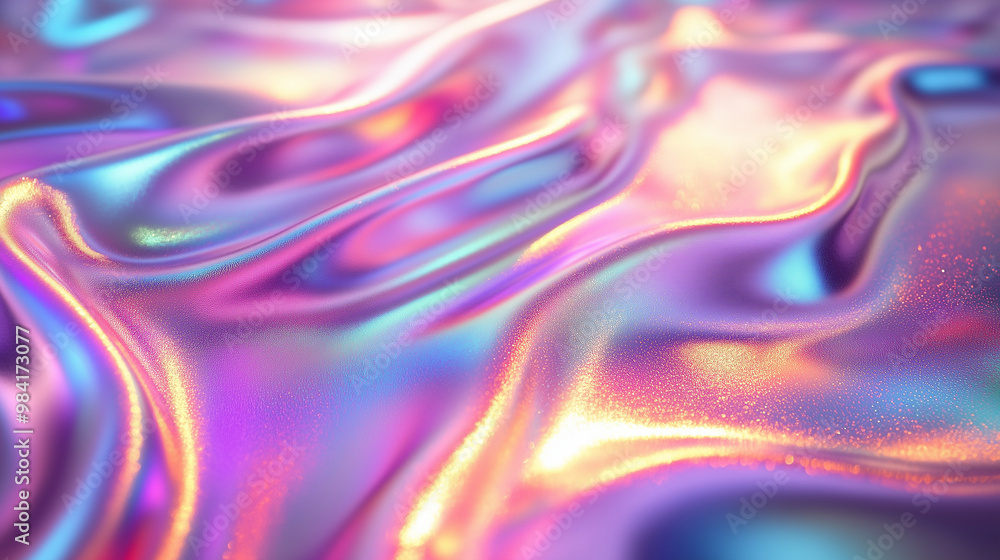 Soft Satin Fabric with Shimmering Gradient in Pastel Tones Soft Satin Fabric with Shimmering Gradient in Pastel Tones