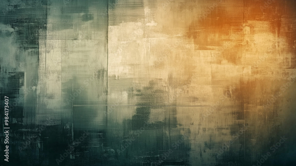 Abstract Teal and Warm Orange Grunge Textured Minimalist Background Abstract Teal and Warm Orange Grunge Textured Minimalist Background