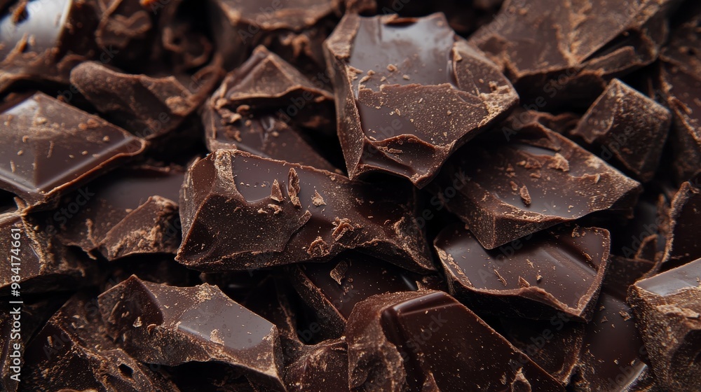 Close-up of Dark Chocolate Pieces Close-up of Dark Chocolate Pieces