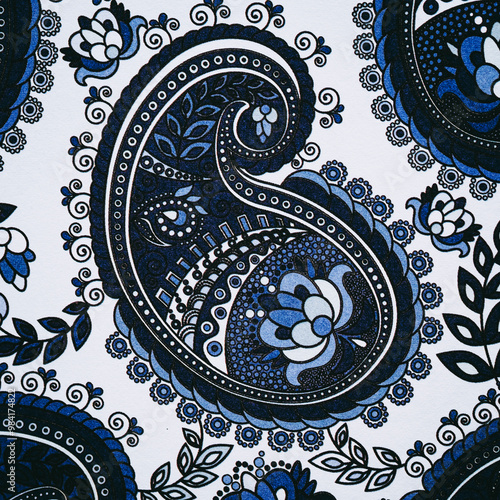 Obraz na płótnie Arrière plan coloré avec motif graphique floral mandala coloriage w salonie