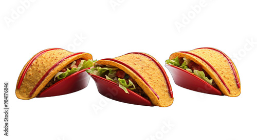 3d three set of Taco Tantalizer on white background photo