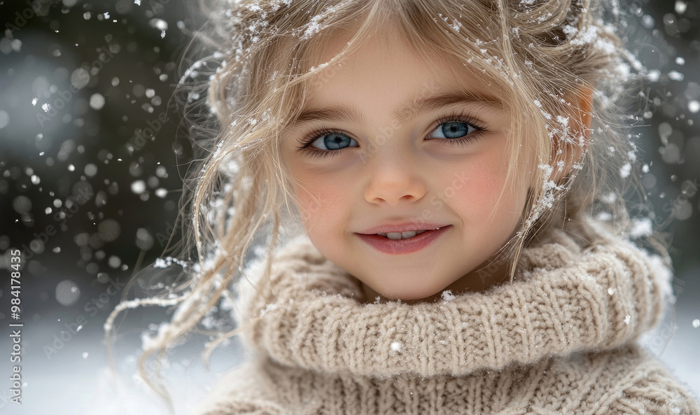 A cheerful girl is surrounded by softly falling snowflakes, wearing a cozy yellow sweater and scarf, embodying the joy of winter outdoor fun A cheerful girl is surrounded by softly falling snowflakes, wearing a cozy yellow sweater and scarf, embodying the joy of winter outdoor fun