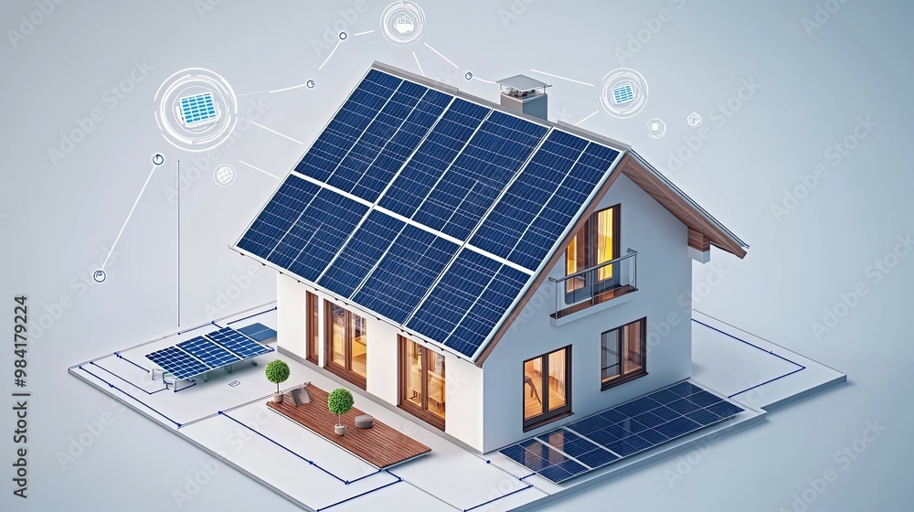 A Model Home with Solar Panels and a Smart Home System A Model Home with Solar Panels and a Smart Home System