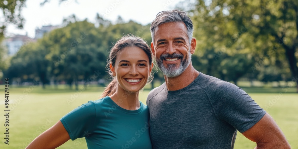 Obraz premium Health-Conscious Couple in Park