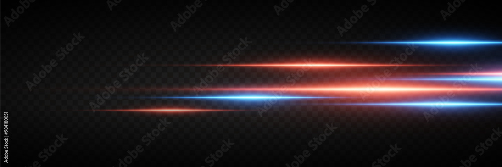 Fototapeta premium Glowing stripes of light. Light lines and flash of rays. On a transparent background.