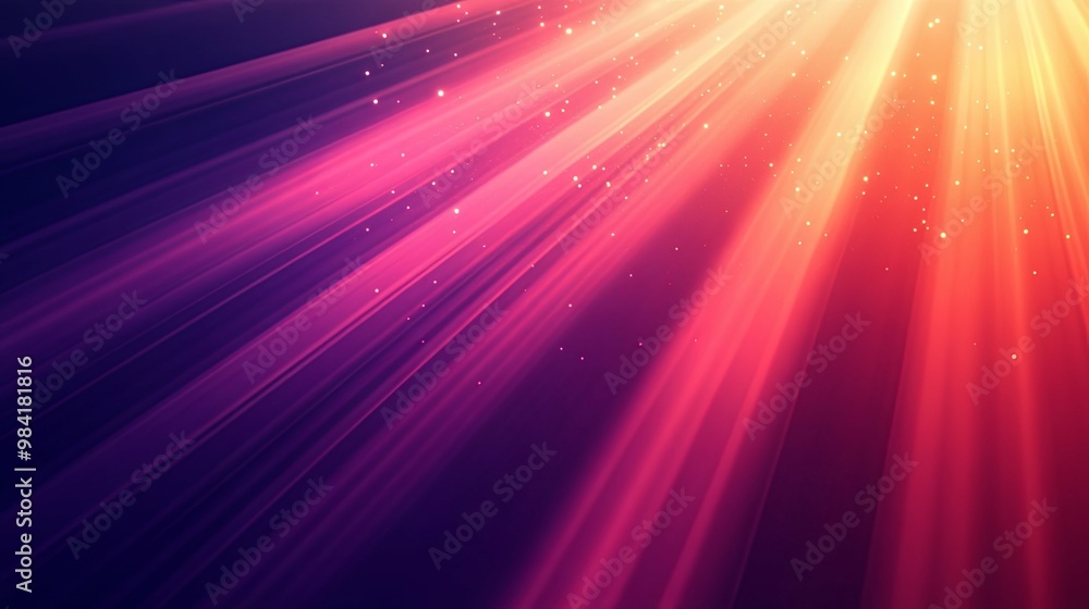 Abstract Purple and Red Background with Light Rays and Glimmering Particles Abstract Purple and Red Background with Light Rays and Glimmering Particles