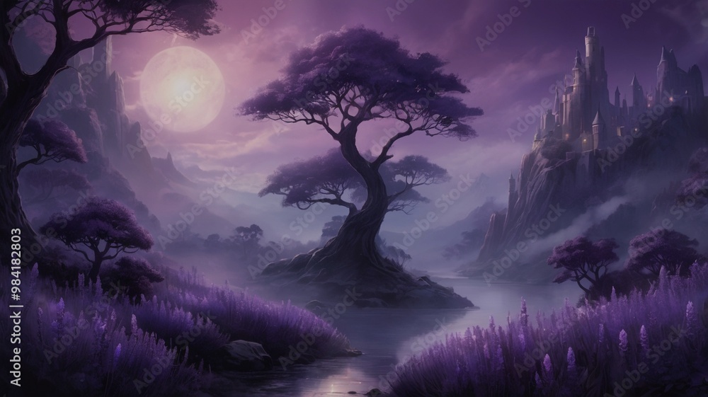 landscape with moon landscape with moon