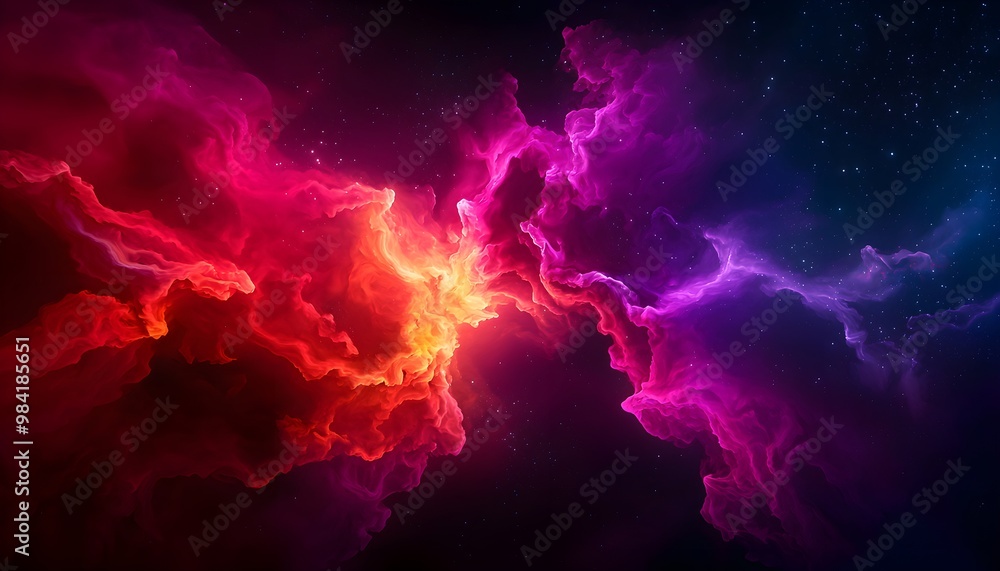 Colorful fractals expanding into infinity, cosmic atmosphere, 3D illustration Colorful fractals expanding into infinity, cosmic atmosphere, 3D illustration