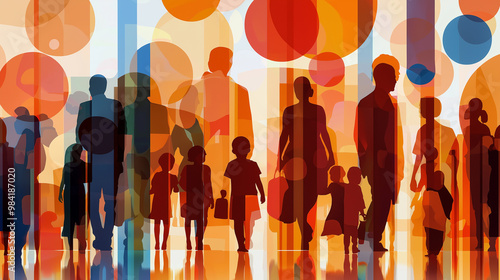 This dynamic composition highlights care, creation, and the importance of working for the welfare of people