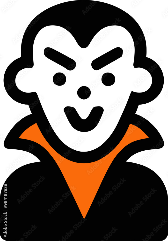 Minimalist Vampire Character Halloween Icon Minimalist Vampire Character Halloween Icon