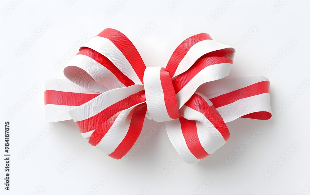 Ribbon bow in American flag design, bold colors, celebrating patriotism, 3D illustration Ribbon bow in American flag design, bold colors, celebrating patriotism, 3D illustration
