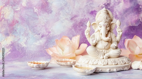 Shri Ganesha is the embodiment of wisdom and prosperity. Beautiful background of Hindu festival Diwali