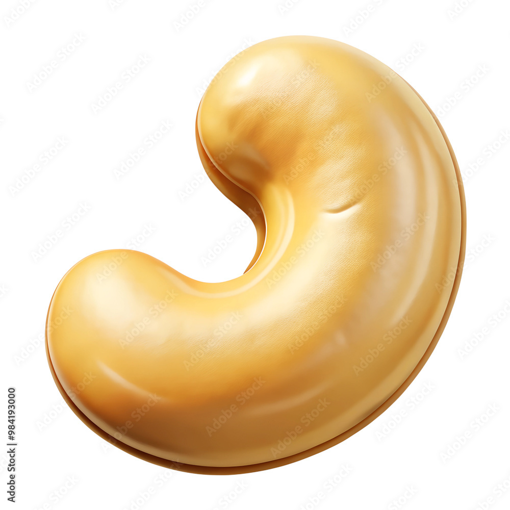 Cashew nut isolated on transparent background
