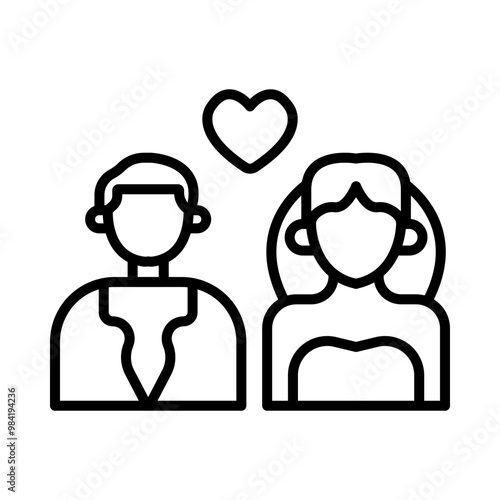 Wedding Couple line icon