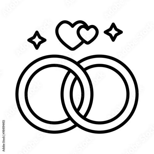 Wedding Ring Exchange line icon