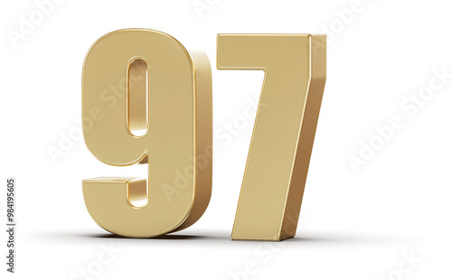 Golden 3D Number 97 photo