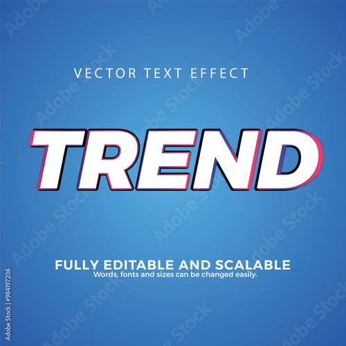  3d Trand Text Effect Vector Editable photo