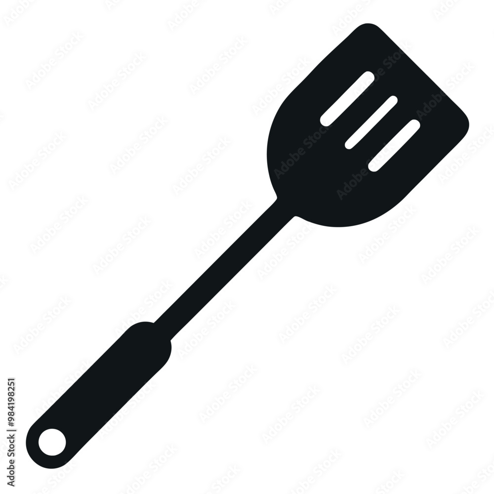 Spatula silhouette vector on a white background Spatula silhouette vector on a white background