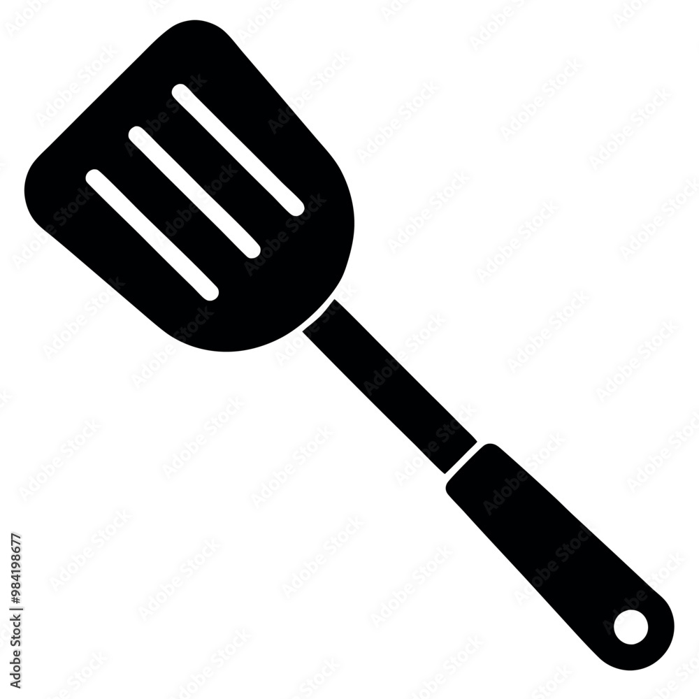Spatula silhouette vector on a white background Spatula silhouette vector on a white background