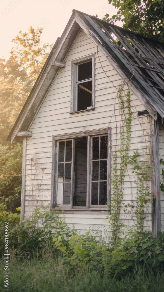 Abandoned House with Overgrown Vegetation Abandoned House with Overgrown Vegetation