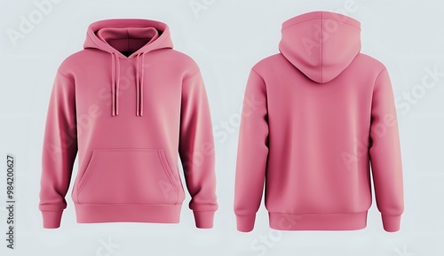 Wallpaper Mural Mockup of a pink hooded sweatshirt with drawstring. Torontodigital.ca
